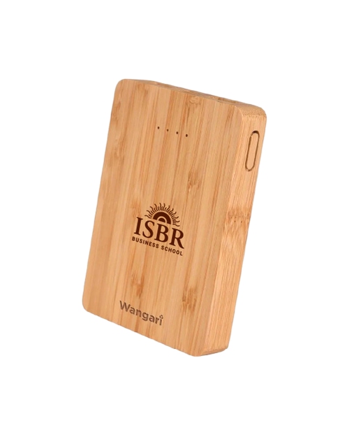 Aspen Mini 5000mAh Bamboo Power Bank-Natural Brown